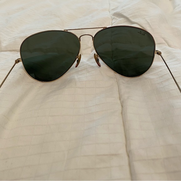 Ray-Ban Gold Aviator Sunglasses - Picture 14 of 14